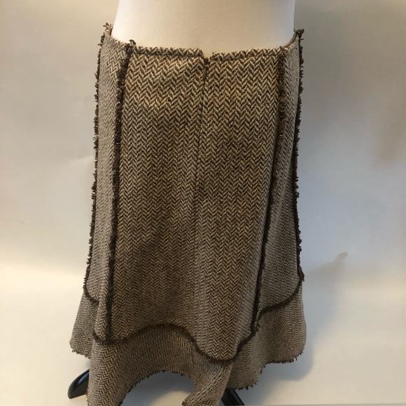 Ann Taylor LOFT brown wool silk skirt size 4 - Picture 3 of 5